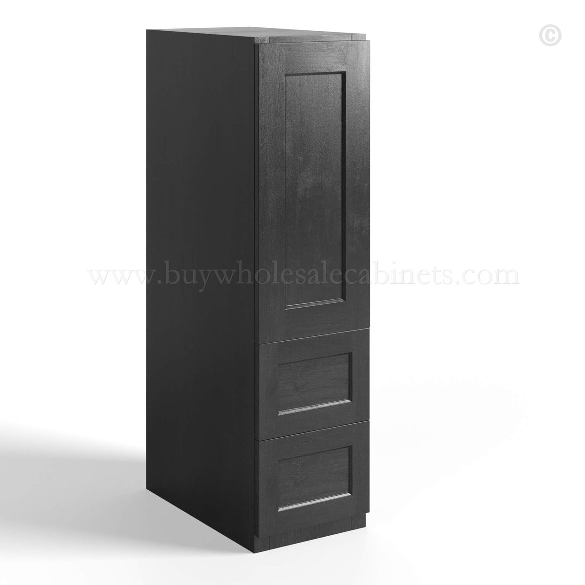 Charcoal Black Shaker Vanity Towel Cabinet