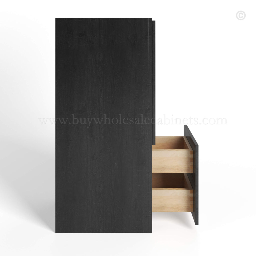 Charcoal Black Shaker Vanity Towel Cabinet