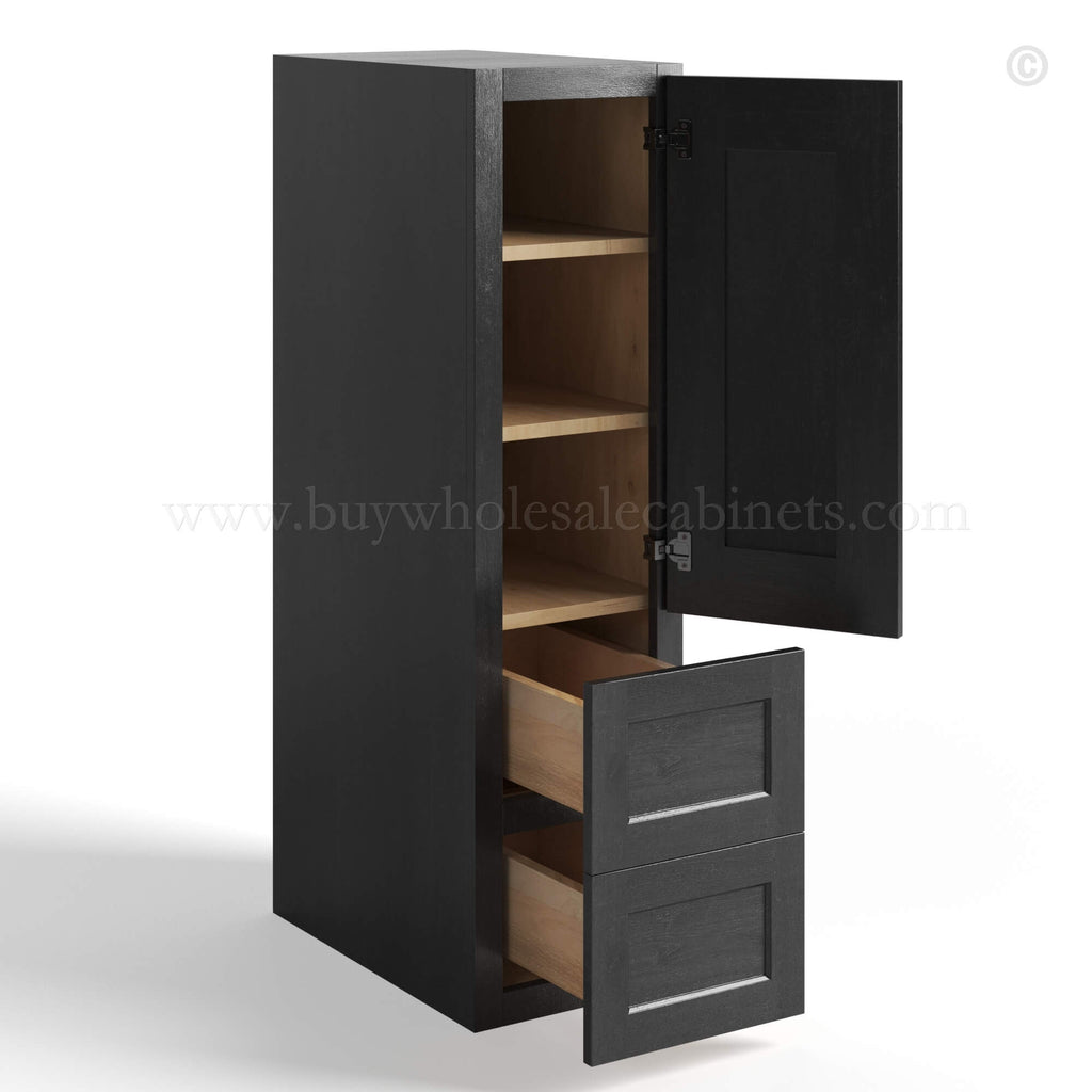 Charcoal Black Shaker Vanity Towel Cabinet