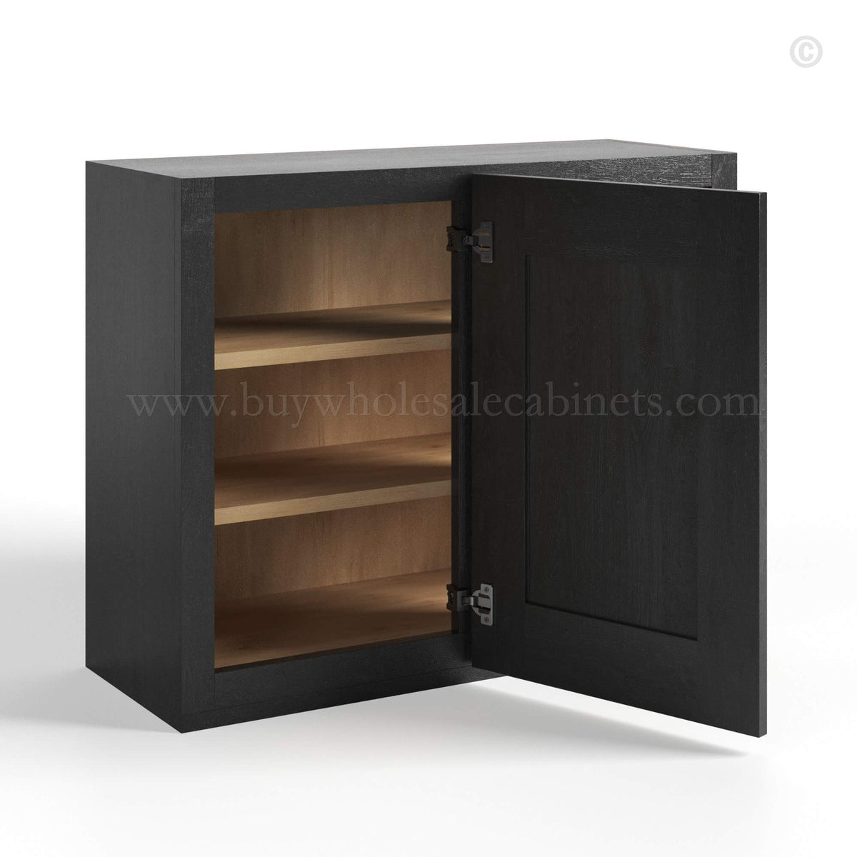 Charcoal Black Shaker Wall Blind Corner Cabinet