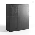 Charcoal Black Shaker Double Door Wall Cabinets- 42″H, 12″D