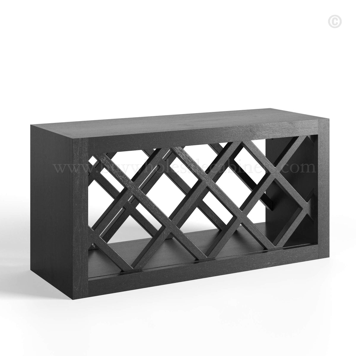 Charcoal Black Shaker Wall Wine Rack