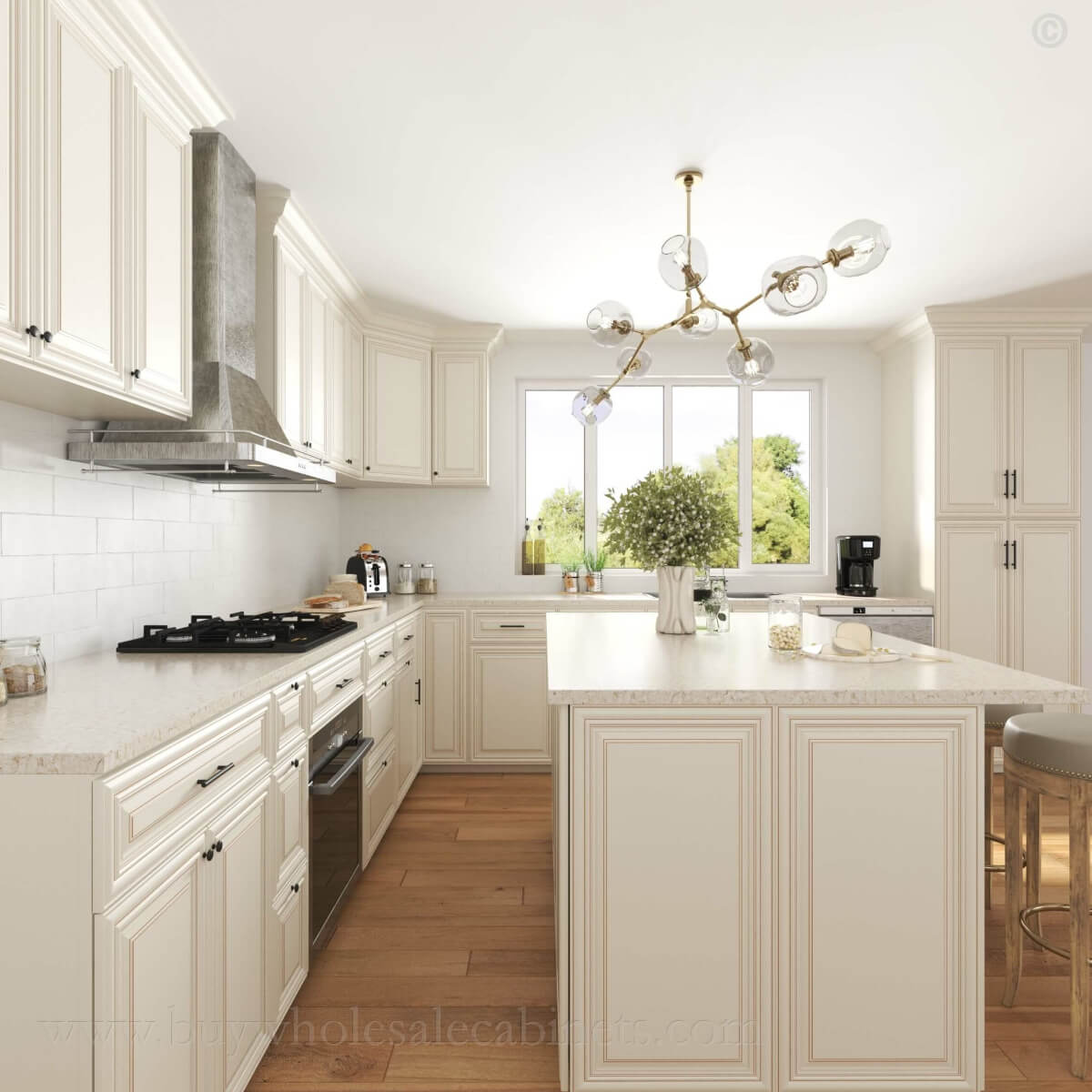 Charleston White Raised Panel Vanity Combo Cabinet