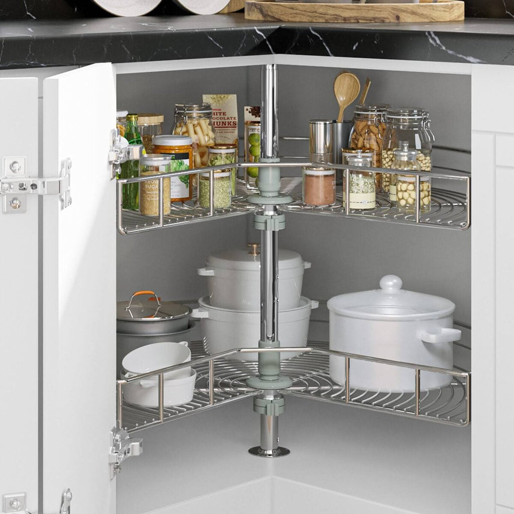 Charleston White Raised Panel Chrome Tray