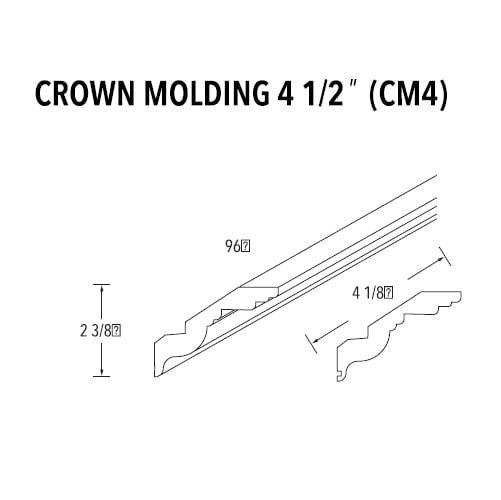Unfinished Shaker Crown Molding (96″)