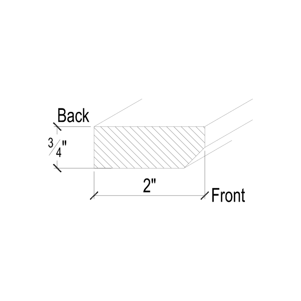Frameless Graphite Gray Counter Top Edge Molding