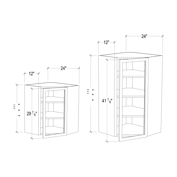 Frameless Pearl White Wall Diagonal Mullion Door – 1 Door 3 Shelves – No Glass
