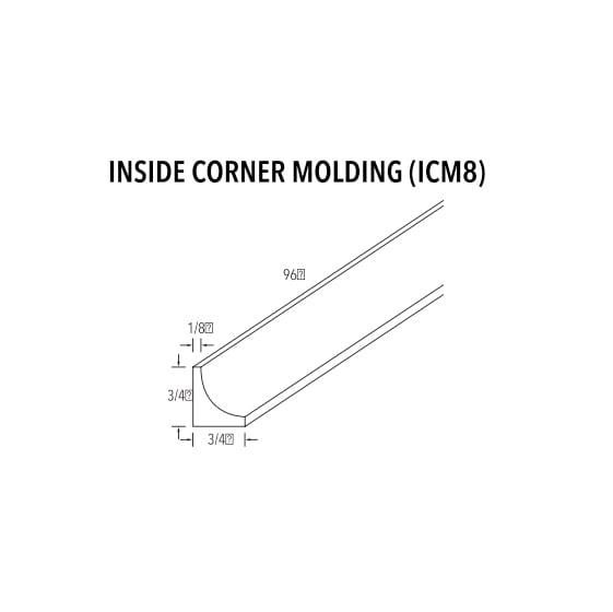 Unfinished Shaker Inner Corner Molding (96″)
