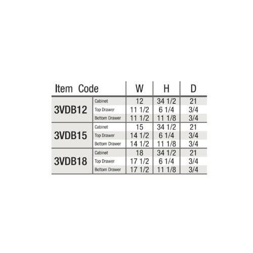 Shaker Espresso Vanity Three Drawer Base Cabinet