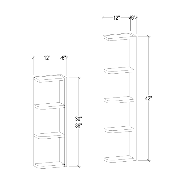 Frameless Pearl White Wall Open End Shelf