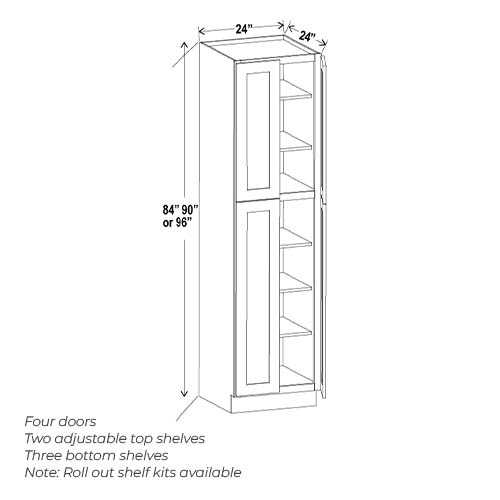 Green Shaker 24″ W Utility Pantry Cabinet