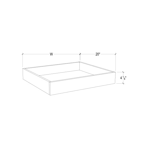 Frameless Graphite Gray Roll Out Tray – (Included Full Extension Track)