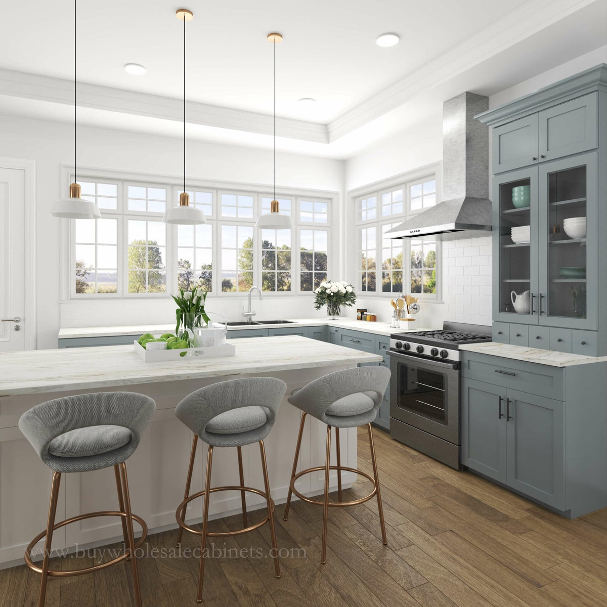 Gray Shaker Light Rail Moulding