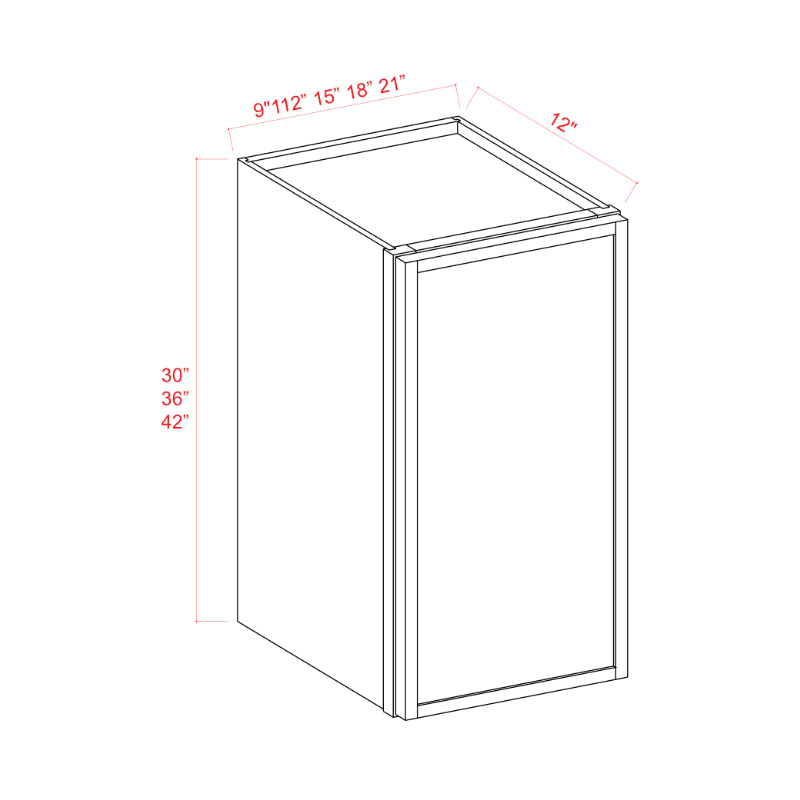 Slim Black Shaker 30″H Single Door Wall Cabinet