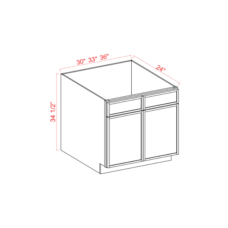 Dove White Slim Shaker Sink Base With Double Doors