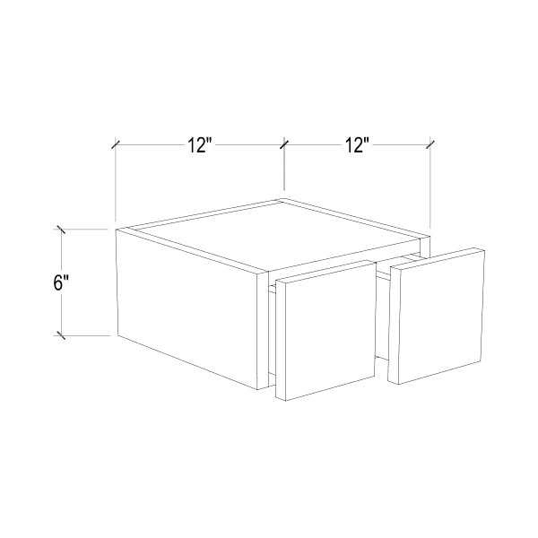 Frameless Classic Chestnut Wall Small Drawers – 2 Drawers