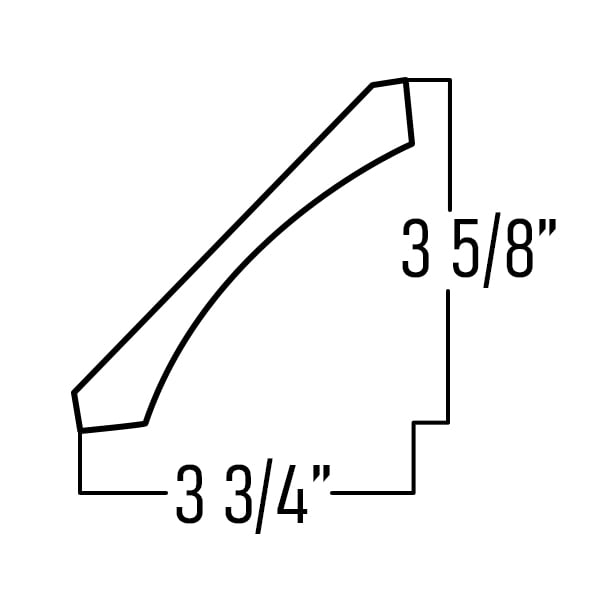 Slim Shaker Green Crown Moulding 3 5/8″ Tall