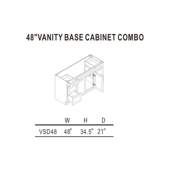 Jade Green Shaker 48″ Vanity Base Cabinet Combo